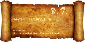 Werth Titanilla névjegykártya